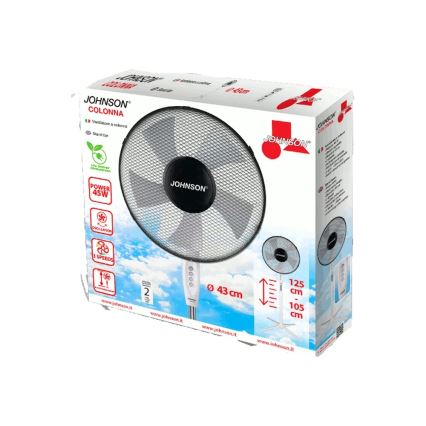 JOHNSON - Stojanový ventilátor COLONNA 45W/230V pr. 43 cm černá/bílá