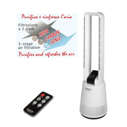 JOHNSON - Ventilátor s čističkou vzduchu a hepa filtrem ARIA PURA 90W/230V bílá + dálkové ovládání