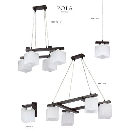 Jupiter 1096 - PO1 - Závěsný lustr POLA 1xE27/60W/230V