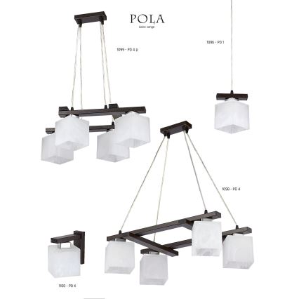 Jupiter 1098 - PO4 - Závěsný lustr POLA 4xE27/60W/230V