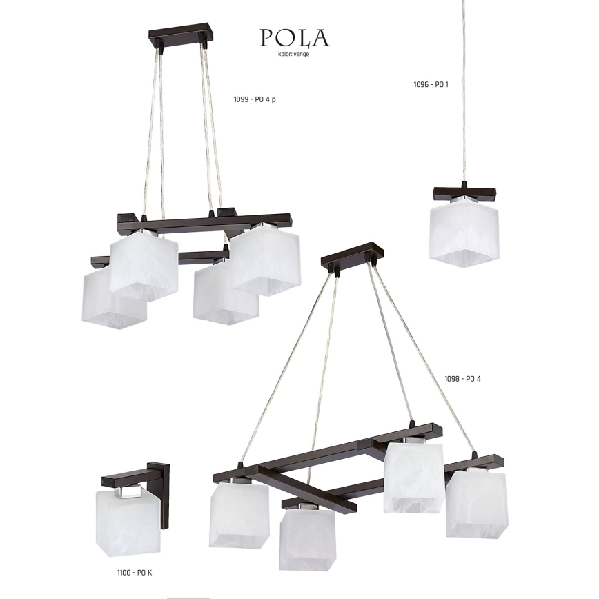 Jupiter 1098 - PO4 - Závěsný lustr POLA 4xE27/60W/230V