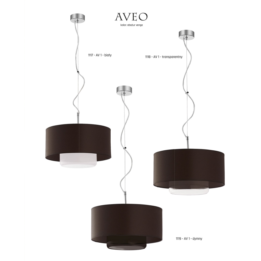 JUPITER 1118-AV1 - Závěsné svítidlo AVEO 1xE27/60W wenge čiré sklo