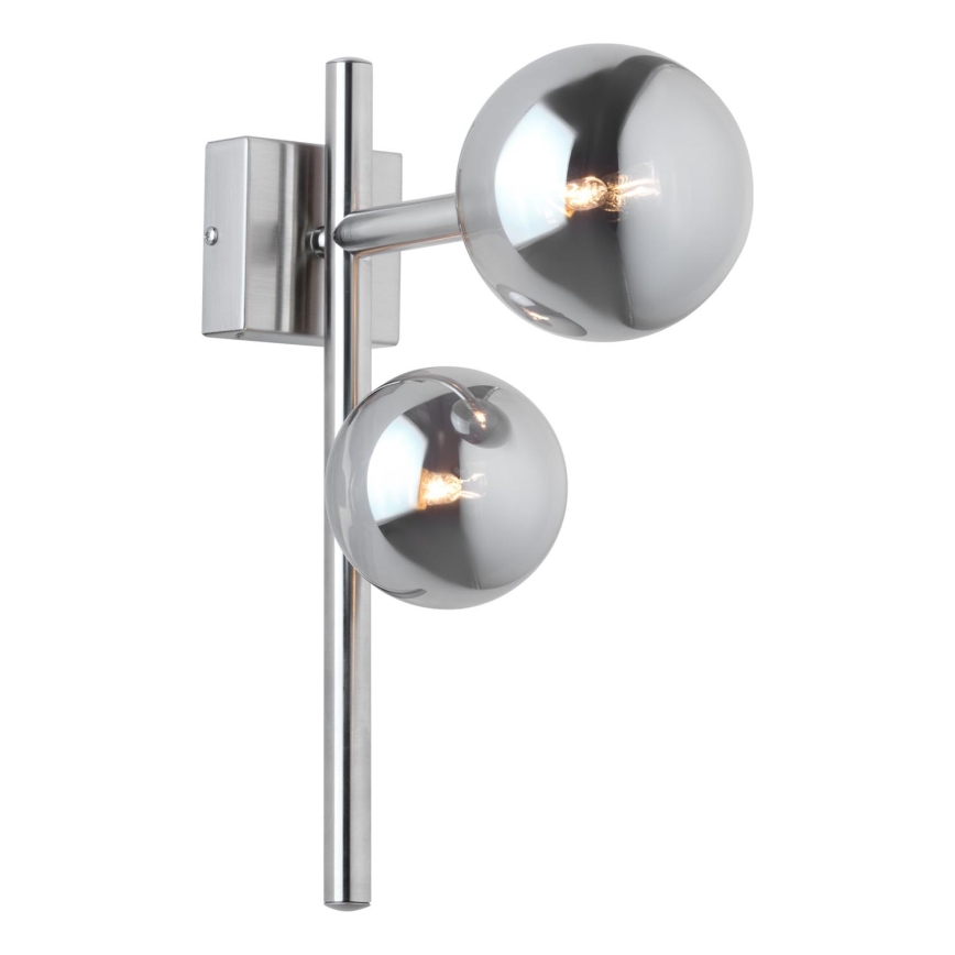 Jupiter 1903 - Nástěnné svítidlo NEPTUN 2xG9/14W/230V matný chrom/kouřová šedá