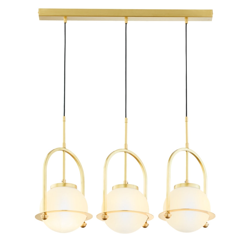 Jupiter 1917 - Lustr na lanku ROSSO 3xE27/15W/230V zlatá