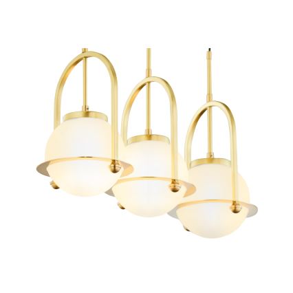 Jupiter 1917 - Lustr na lanku ROSSO 3xE27/15W/230V zlatá