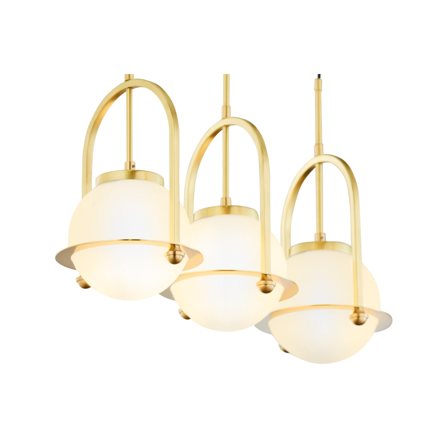 Jupiter 1917 - Lustr na lanku ROSSO 3xE27/15W/230V zlatá