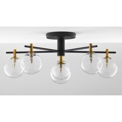 Jupiter 2036 - Přisazený lustr FIGARO 6xG9/10W/230V černá/zlatá/béžová/čirá