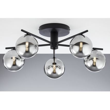 Jupiter 2048 - Přisazený lustr PRATO 5xG9/14W/230V černá/kouřová šedá