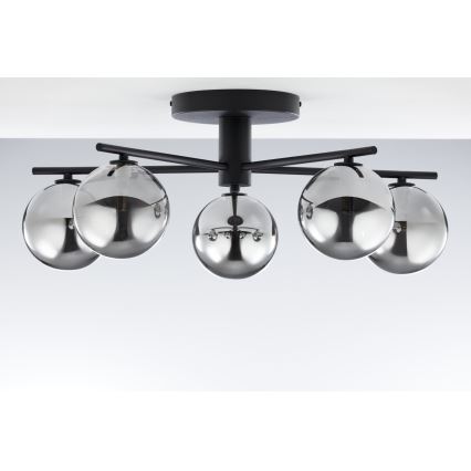 Jupiter 2048 - Přisazený lustr PRATO 5xG9/14W/230V černá/kouřová šedá