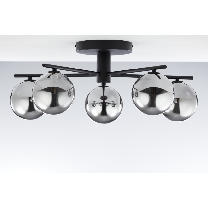 Jupiter 2048 - Přisazený lustr PRATO 5xG9/14W/230V černá/kouřová šedá