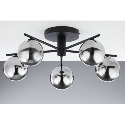 Jupiter 2048 - Přisazený lustr PRATO 5xG9/14W/230V černá/kouřová šedá