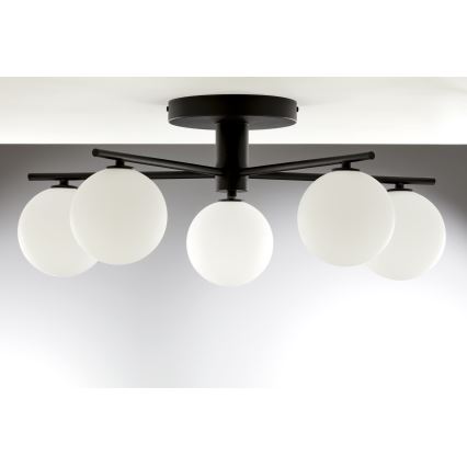 Jupiter 2049 - Přisazený lustr PRATO 5xG9/14W/230V černá/bílá