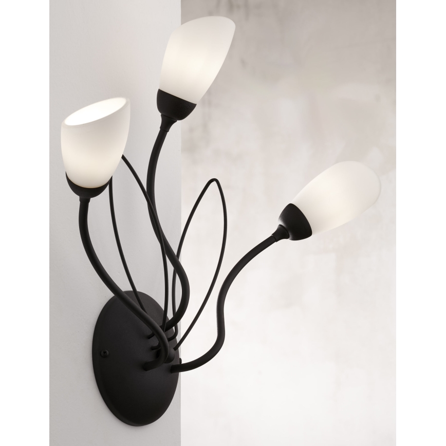 Jupiter 2059 - Nástěnné svítidlo GLORIOSA 3xG9/14W/230V černá