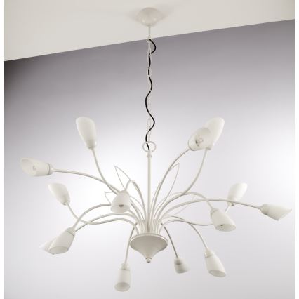 Jupiter 2062 - Lustr na řetězu GLORIOSA 15xG9/14W/230V krémová