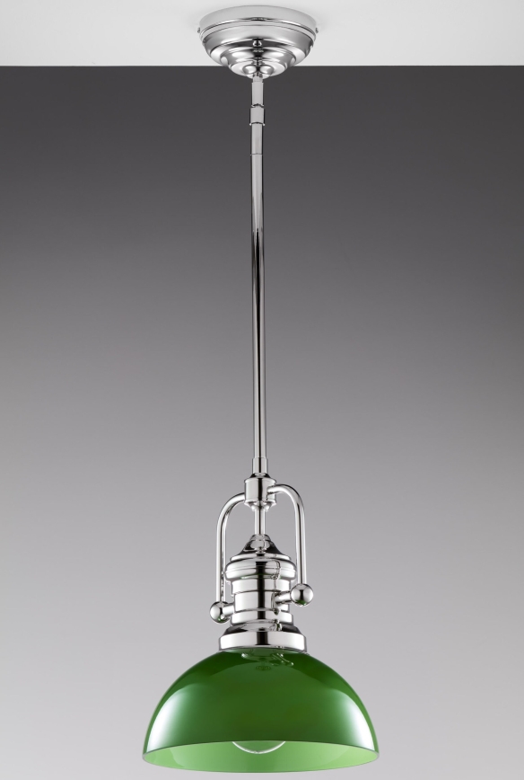 Jupiter 2071 - Lustr na tyči PLATINO 1xE27/15W/230V zelená/lesklý chrom
