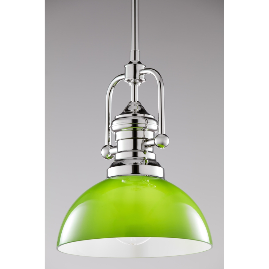 Jupiter 2071 - Lustr na tyči PLATINO 1xE27/15W/230V zelená/lesklý chrom