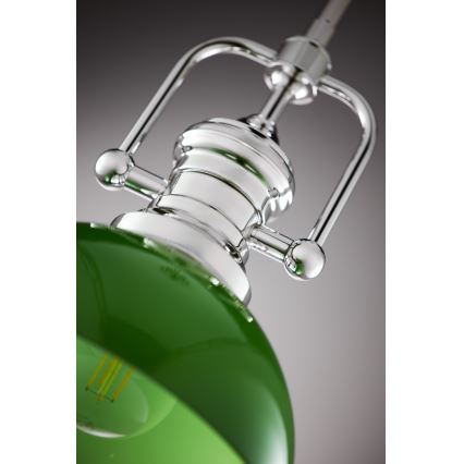 Jupiter 2071 - Lustr na tyči PLATINO 1xE27/15W/230V zelená/lesklý chrom