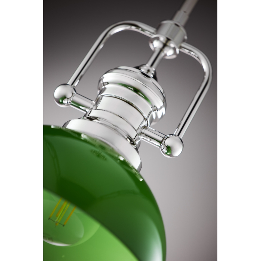 Jupiter 2071 - Lustr na tyči PLATINO 1xE27/15W/230V zelená/lesklý chrom