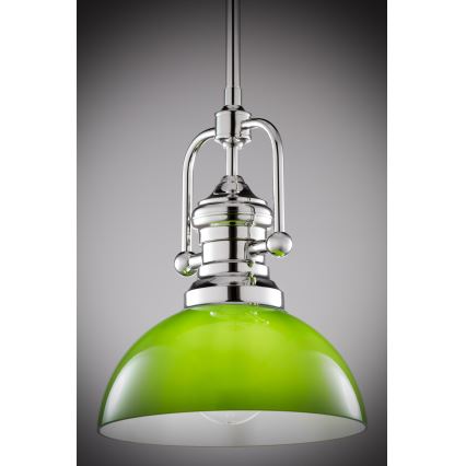 Jupiter 2071 - Lustr na tyči PLATINO 1xE27/15W/230V zelená/lesklý chrom