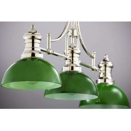 Jupiter 2072 - Lustr na tyči PLATINO 3xE27/15W/230V zelená/lesklý chrom