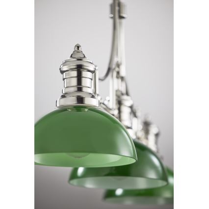 Jupiter 2072 - Lustr na tyči PLATINO 3xE27/15W/230V zelená/lesklý chrom