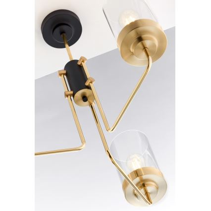 Jupiter 2087 - Lustr na tyči RAMIREZ 3xE27/15W/230V zlatá/černá