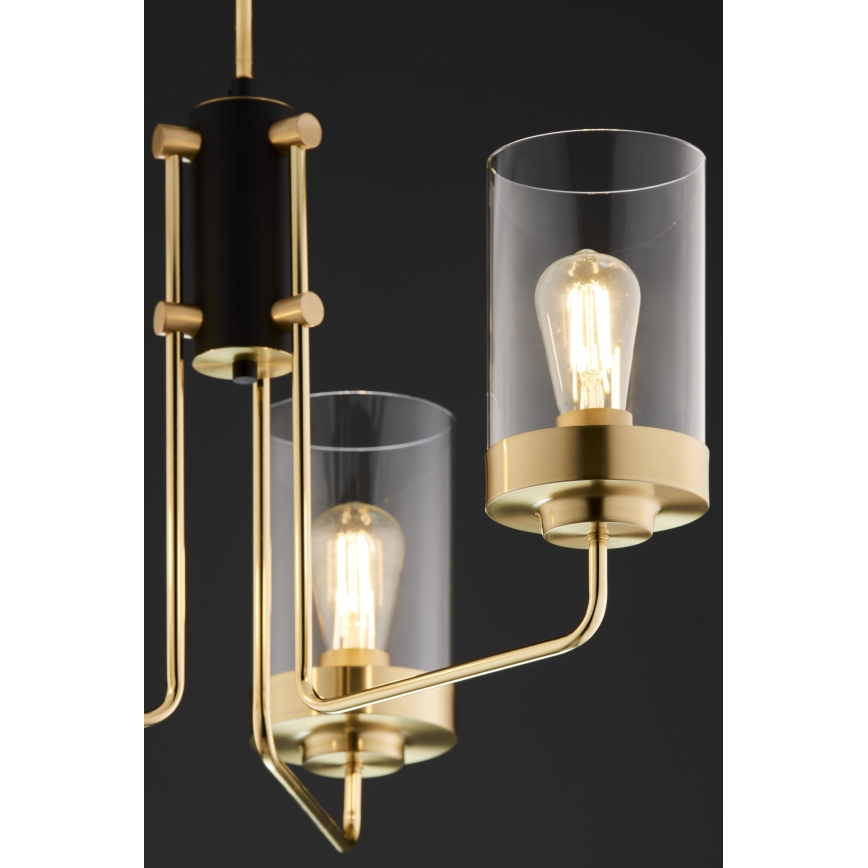 Jupiter 2087 - Lustr na tyči RAMIREZ 3xE27/15W/230V zlatá/černá