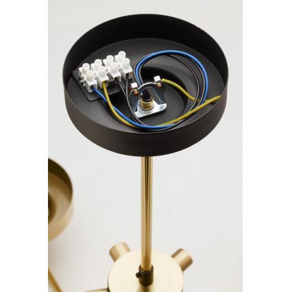 Jupiter 2087 - Lustr na tyči RAMIREZ 3xE27/15W/230V zlatá/černá