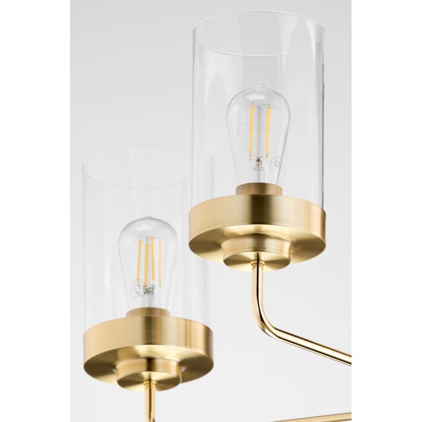 Jupiter 2088 - Lustr na tyči RAMIREZ 5xE27/15W/230V zlatá/černá