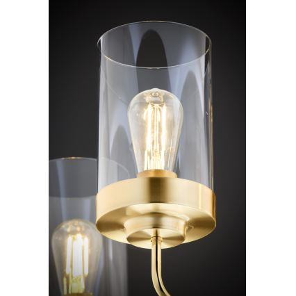 Jupiter 2088 - Lustr na tyči RAMIREZ 5xE27/15W/230V zlatá/černá