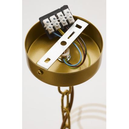 Jupiter 2095 - Lustr na řetězu ARTHUR 6xE27/15W/230V modrá/zlatá