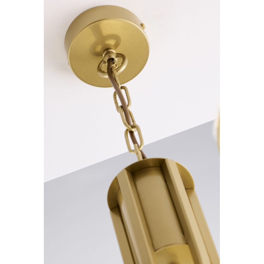 Jupiter 2096 - Lustr na řetězu ARTHUR 3xE27/15W/230V bílá/zlatá/dekor mramoru