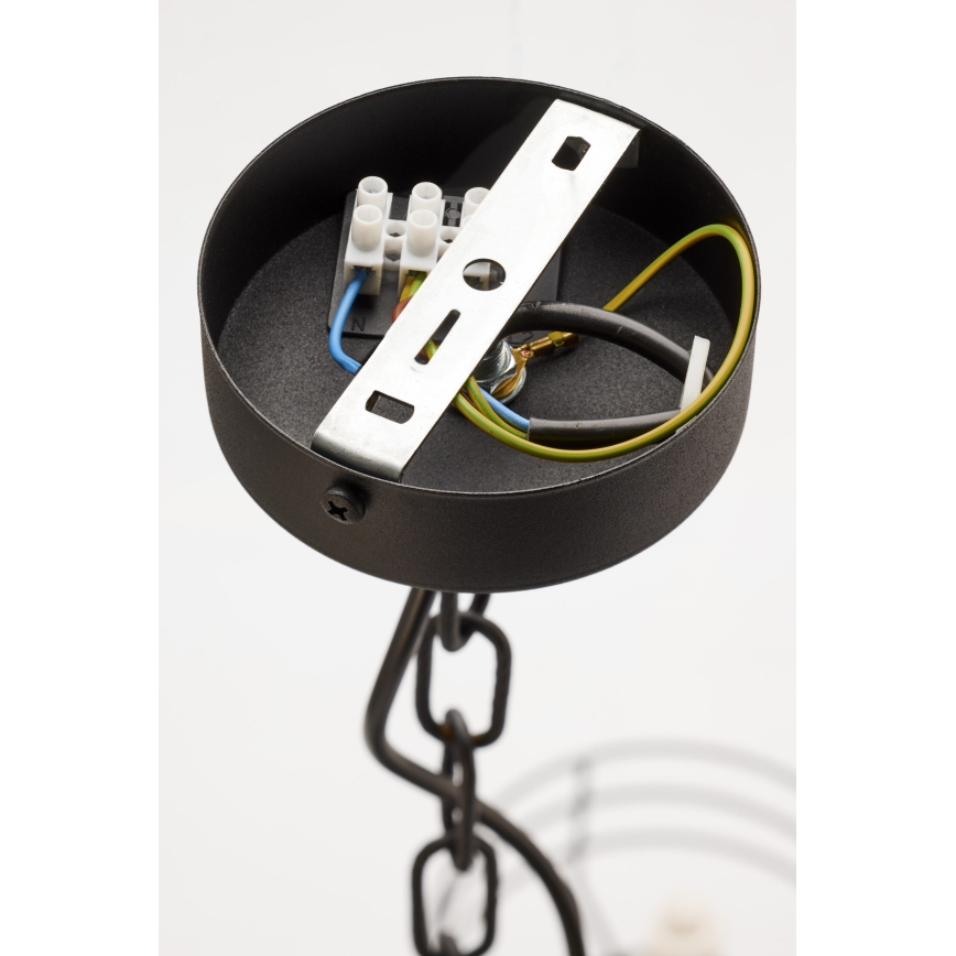 Jupiter 2104 - Lustr na řetězu ARTHUR 5xE27/15W/230V bílá/černá/dekor mramoru