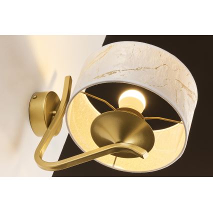 Jupiter 2111 - Nástěnná lampa KASZMIR 1xE27/15W/230V bílá/zlatá/dekor mramoru