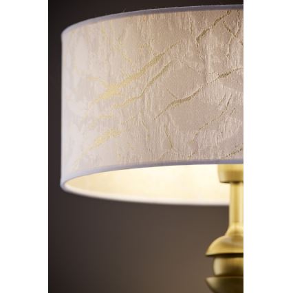 Jupiter 2112 - Stolní lampa KASZMIR 1xE27/15W/230V bílá/zlatá/dekor mramoru