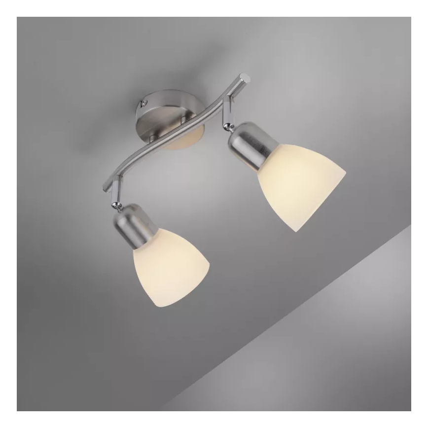 JUST LIGHT. 11952-55 - Bodové svítidlo KARO 2xE14/40W/230V matný chrom