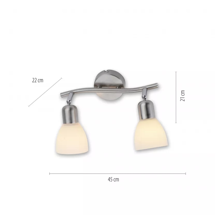 JUST LIGHT. 11952-55 - Bodové svítidlo KARO 2xE14/40W/230V matný chrom