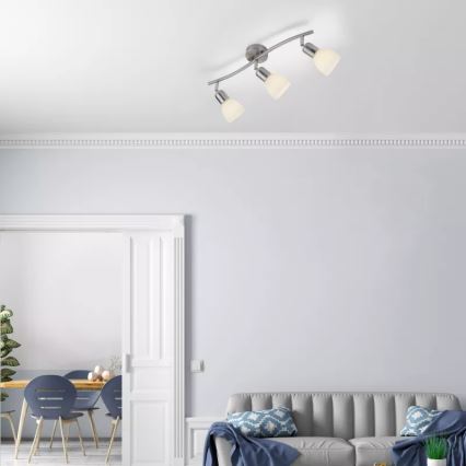 JUST LIGHT. 11953-55 - Bodové svítidlo KARO 3xE14/40W/230V matný chrom