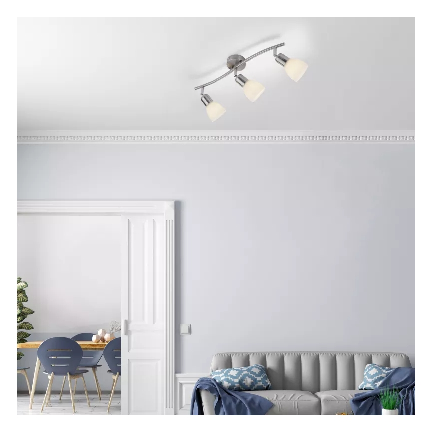 JUST LIGHT. 11953-55 - Bodové svítidlo KARO 3xE14/40W/230V matný chrom