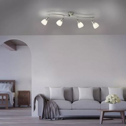 JUST LIGHT. 11954-55 - Bodové svítidlo KARO 4xE14/40W/230V matný chrom