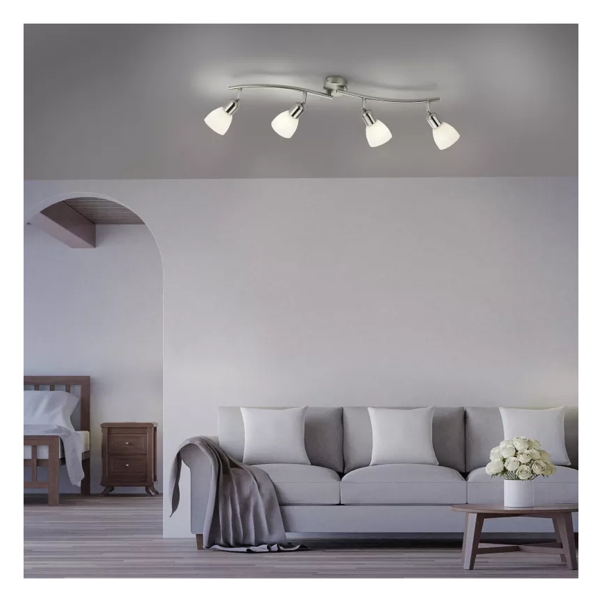 JUST LIGHT. 11954-55 - Bodové svítidlo KARO 4xE14/40W/230V matný chrom