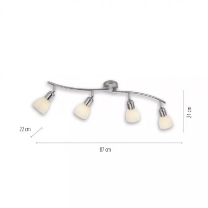 JUST LIGHT. 11954-55 - Bodové svítidlo KARO 4xE14/40W/230V matný chrom