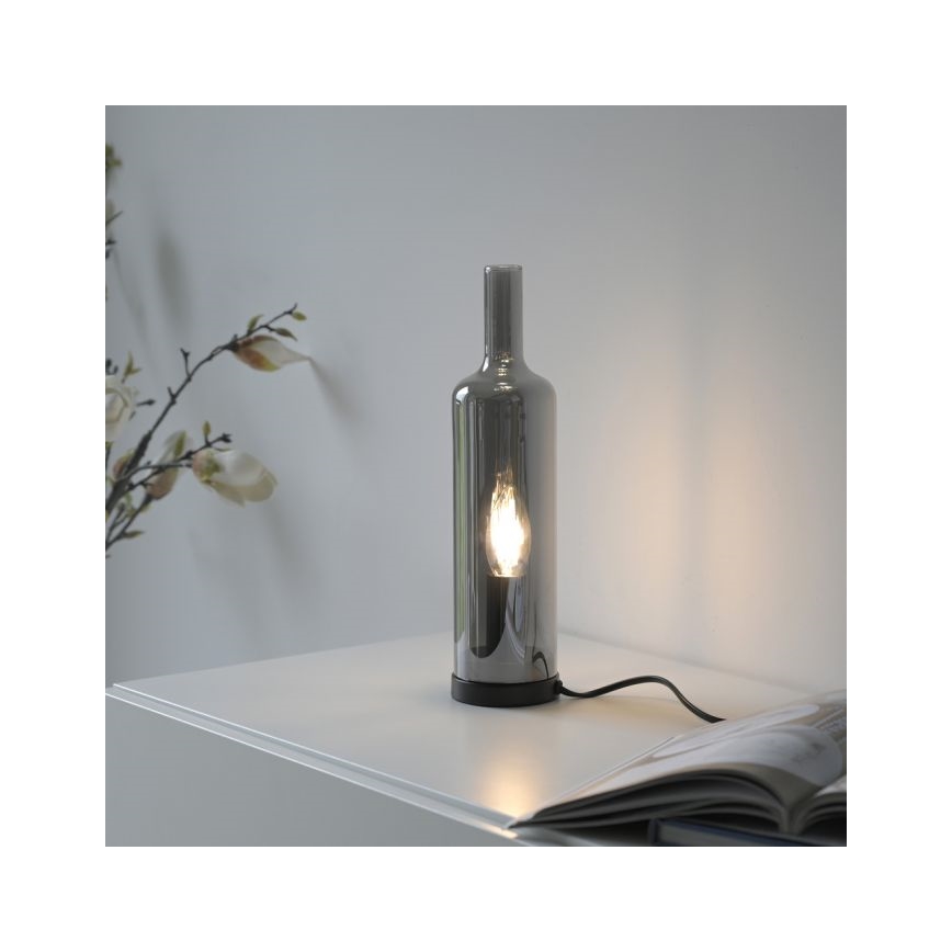 JUST LIGHT. 14006-25 - Stolní lampa BOTTLE 1xE14/25W/230V černá/kouřová