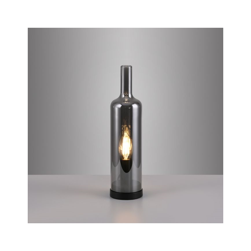 JUST LIGHT. 14006-25 - Stolní lampa BOTTLE 1xE14/25W/230V černá/kouřová