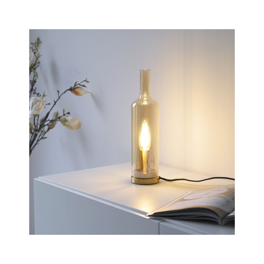 JUST LIGHT. 14006-27 - Stolní lampa BOTTLE 1xE14/25W/230V béžová/kouřová