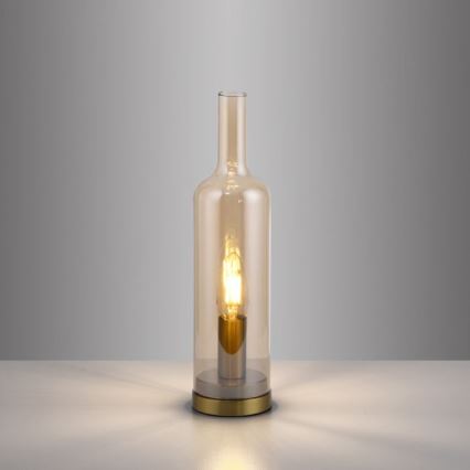 JUST LIGHT. 14006-27 - Stolní lampa BOTTLE 1xE14/25W/230V béžová/kouřová