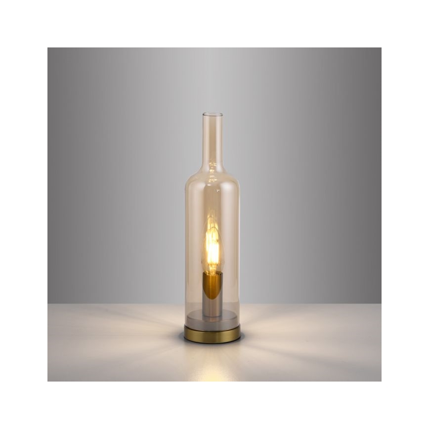 JUST LIGHT. 14006-27 - Stolní lampa BOTTLE 1xE14/25W/230V béžová/kouřová