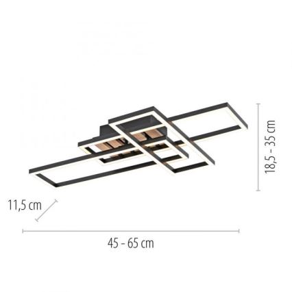 JUST LIGHT. 14051-79 - LED Stropní svítidlo AKUSTIKA LED/20,5W/230V dub/černá