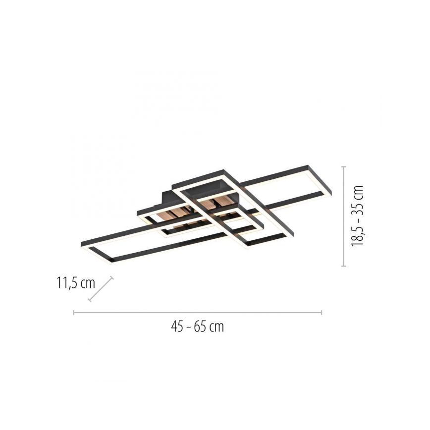 JUST LIGHT. 14051-79 - LED Stropní svítidlo AKUSTIKA LED/20,5W/230V dub/černá