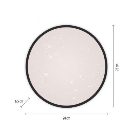 JUST LIGHT. 14293-18 - LED Stmívatelné stropní svítidlo KYLE LED/10W/230V pr. 28 cm černá